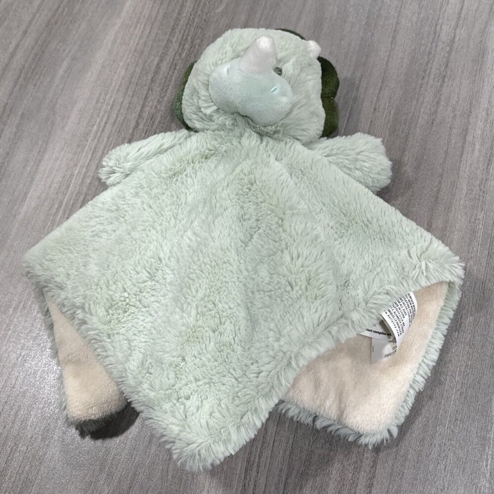 Dinosaur Lovey LUXE Security Blanket Green Plush Rattle Kellytoy Baby OC5